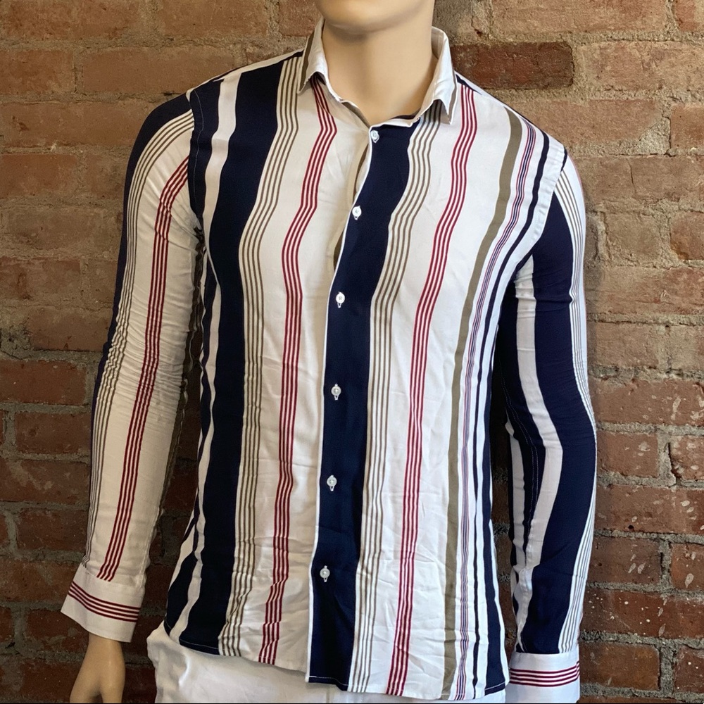 Striped Men’s Casual used Button Down Shirt